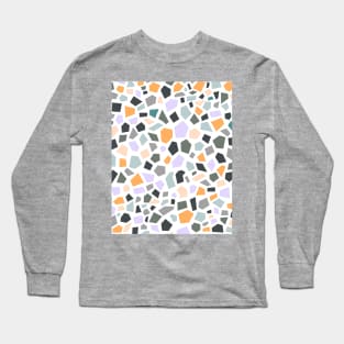 Terrazzo Multi Colour, Lilac, Orange and Green Long Sleeve T-Shirt